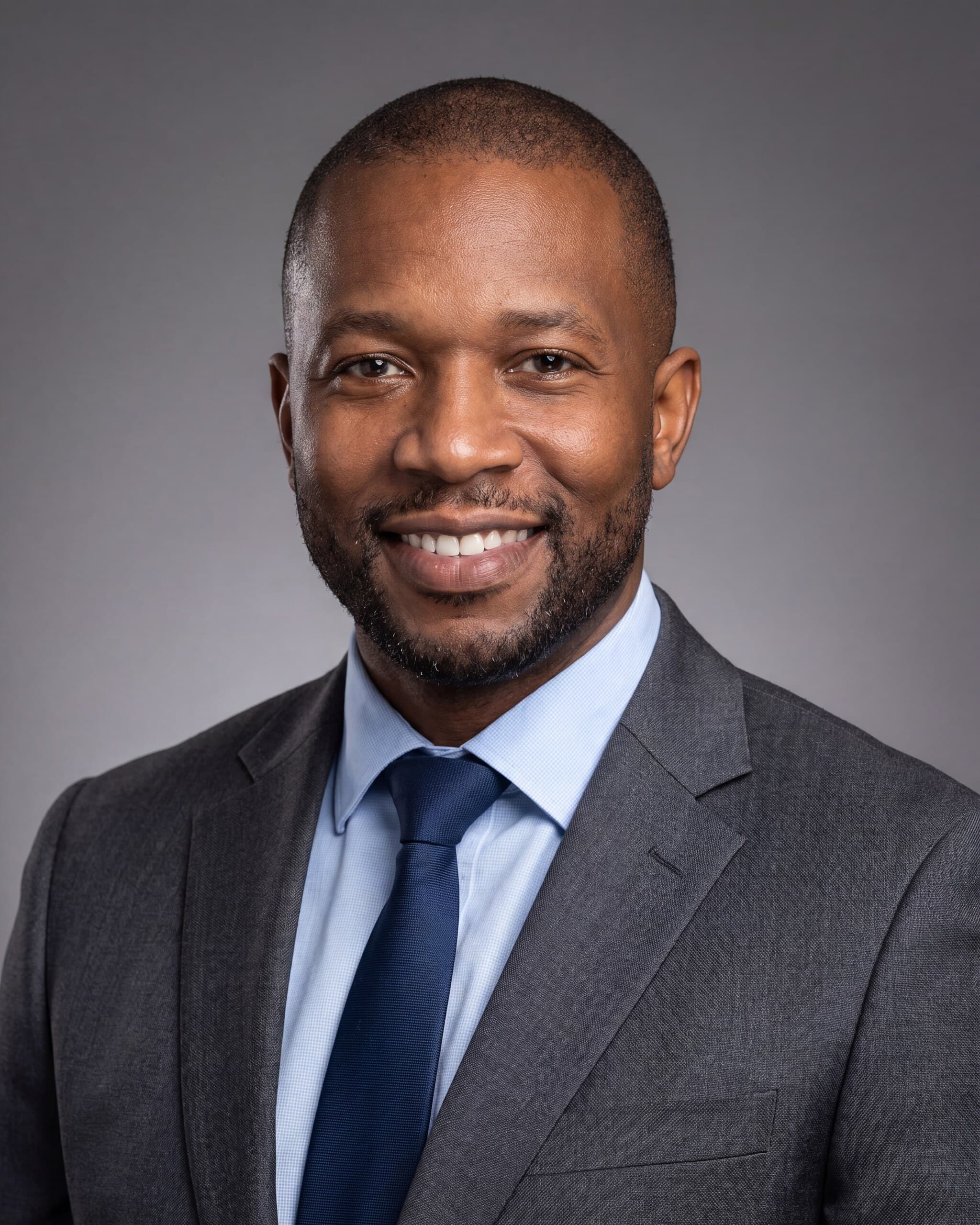 Team headshot, Business Formal, Gray studio