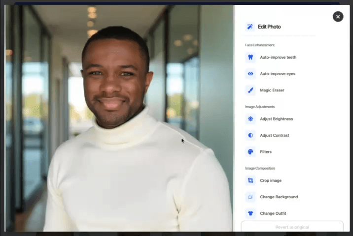Background change feature demonstration