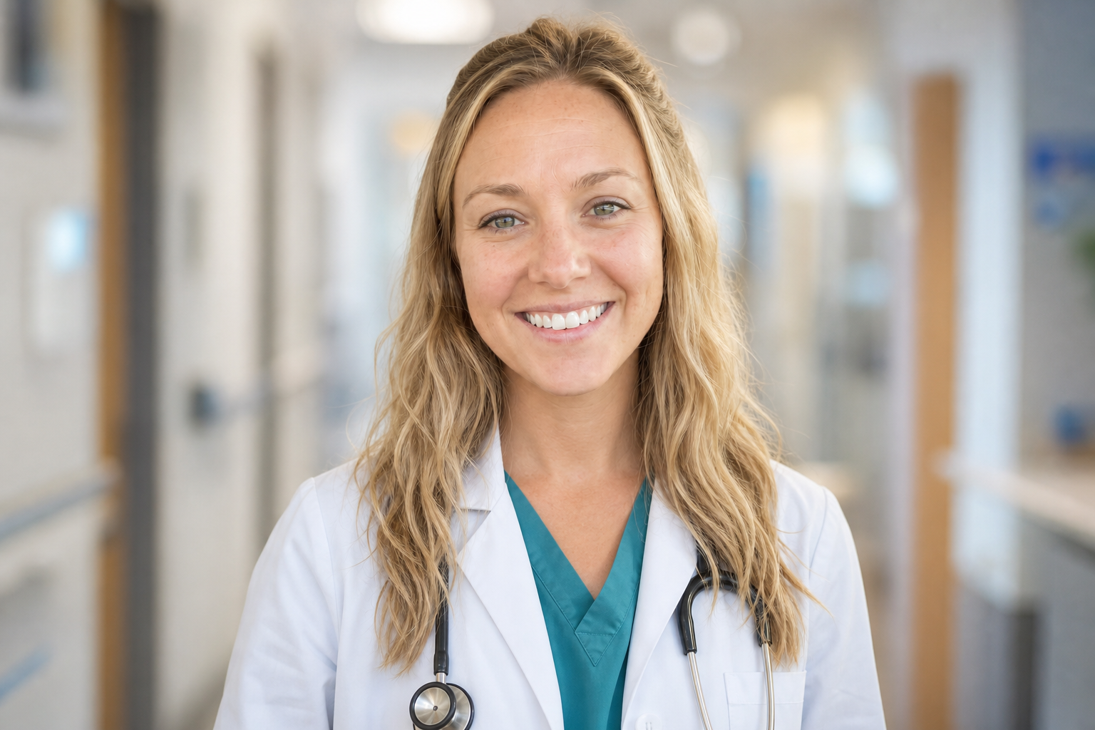 AI headshot example, White Coat