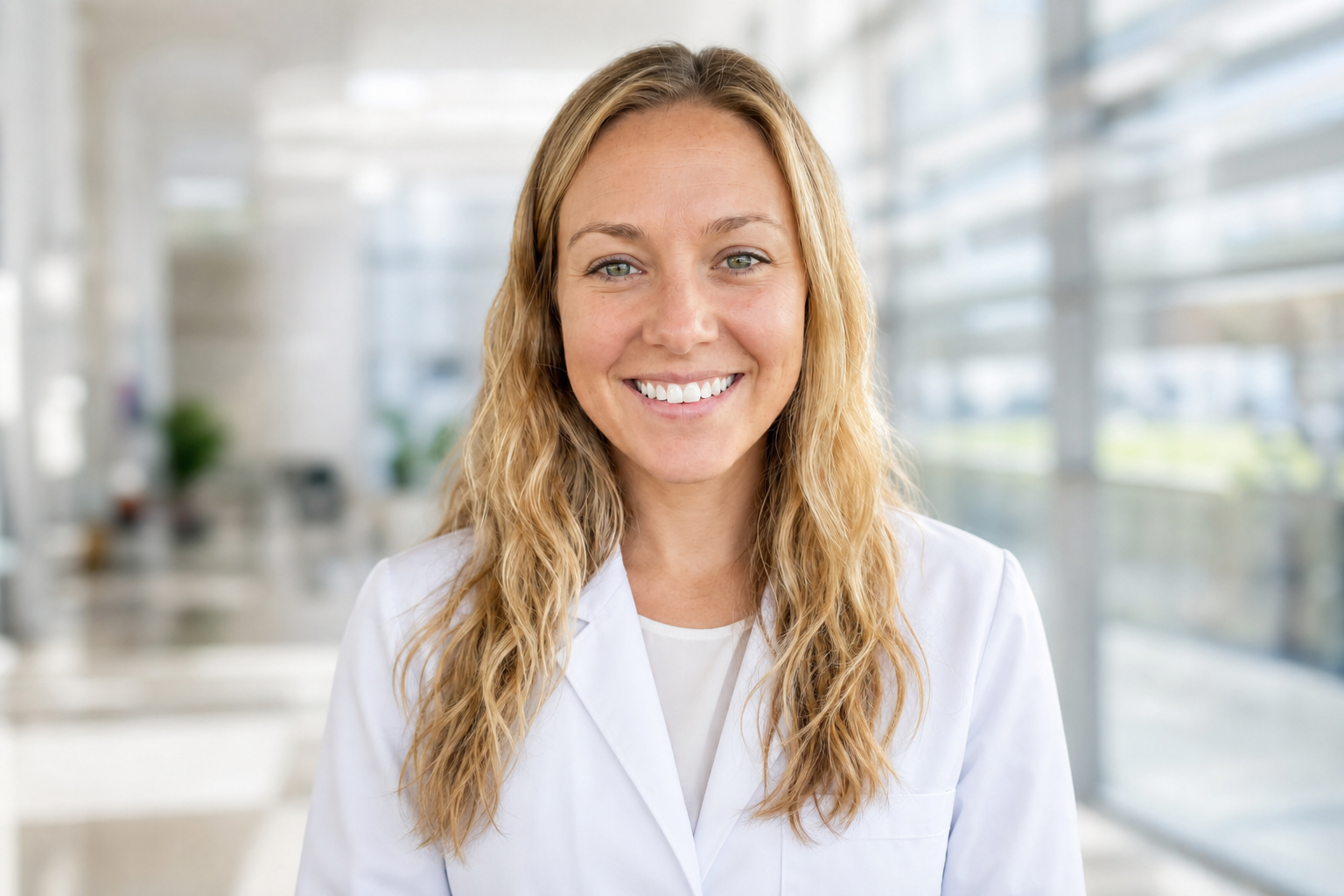 AI headshot example, White Coat
