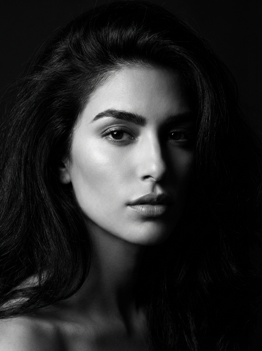 Editorial model headshot