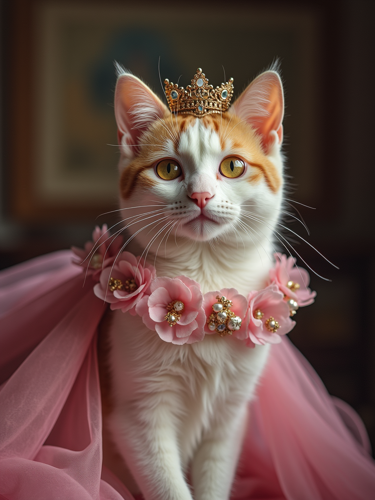 Cat princess portrait with a tiara