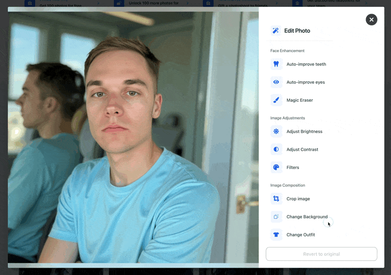 Background change feature demonstration