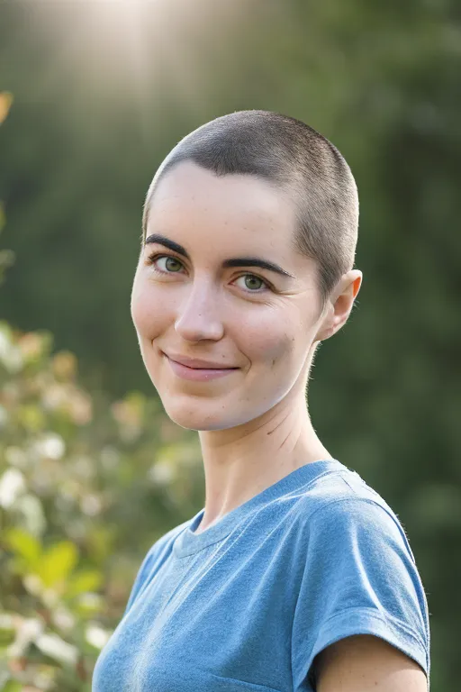 AI photo of model with a buzzcut